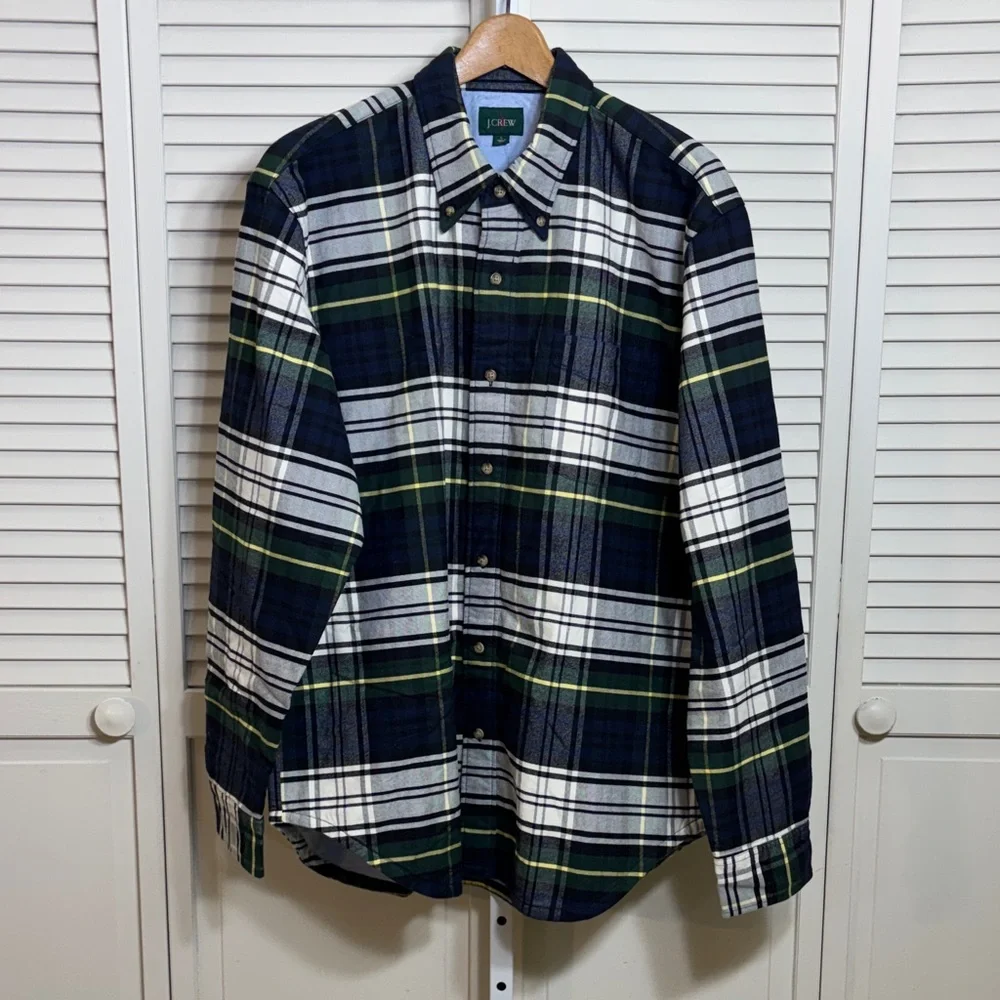 NWT J. Crew Men's Double-Faced Brushed Cotton Oxford Overshirt Large